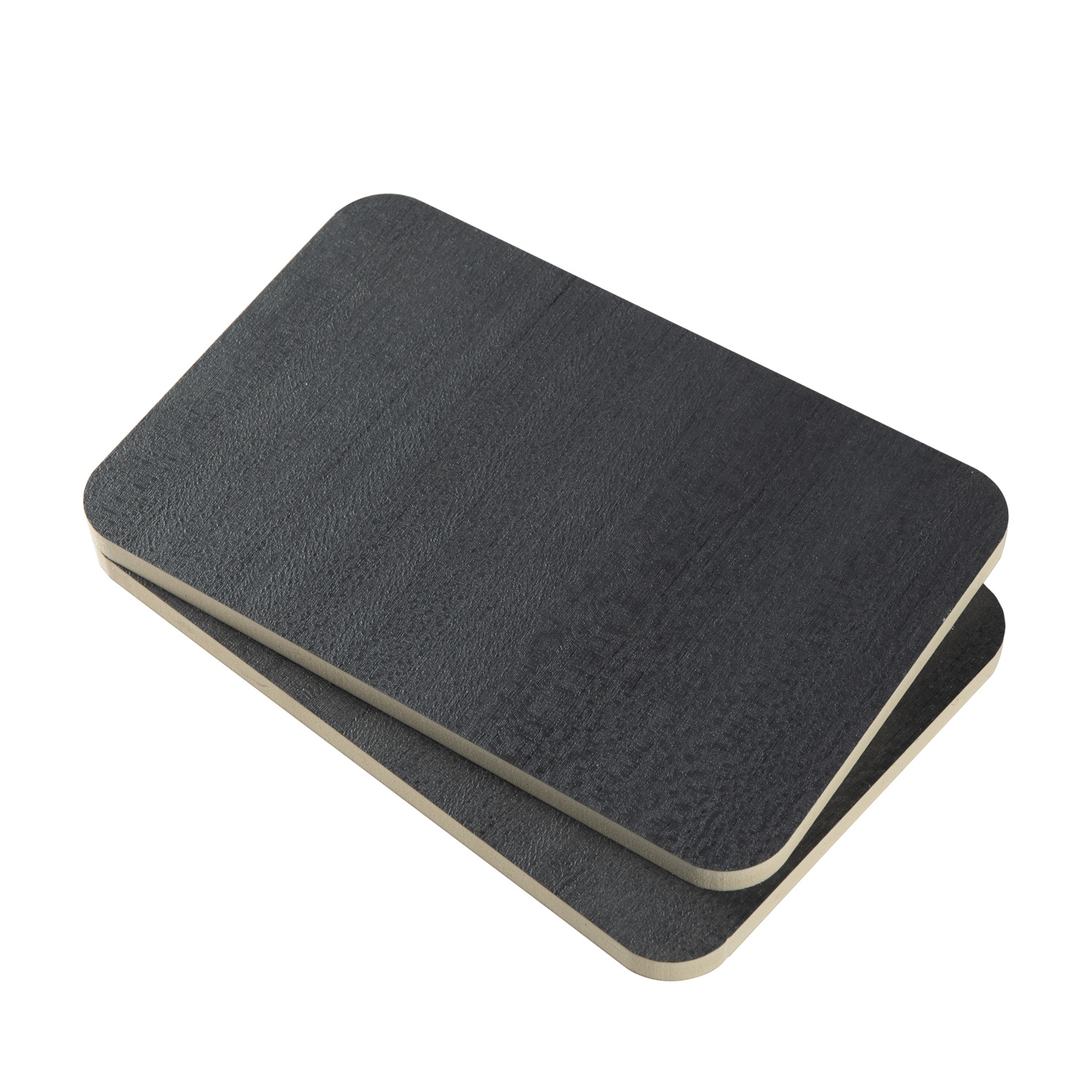 Marble-look PVC wall panel being cut precisely with a utility knife